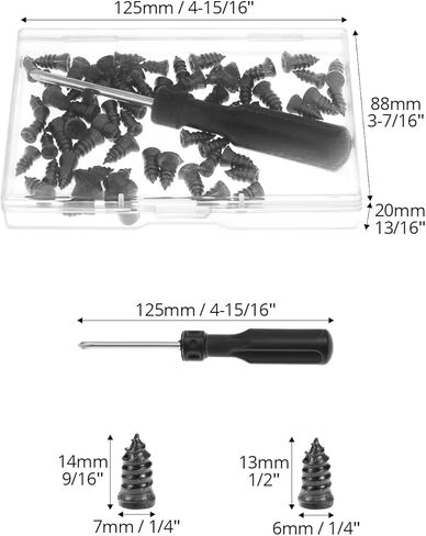 QWORK 70PCS Tire Repair Rubber Nails, Vacuum Tire Repair Rubber Nails with Screwdriver, Flat Tire Repair Kit, for Car, Motorcycle (35S+35L) in Saudi Arabia