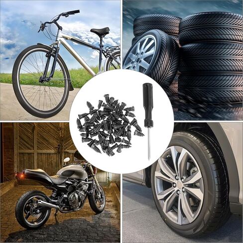 QWORK 70PCS Tire Repair Rubber Nails, Vacuum Tire Repair Rubber Nails with Screwdriver, Flat Tire Repair Kit, for Car, Motorcycle (35S+35L) in Saudi Arabia