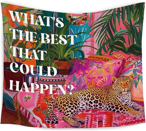 WARDOS نسيج ملهم عصري على شكل نمر، ما هو أفضل ما يمكن أن يحدث للتعليق على الحائط من نسيج تحفيزي تحفيزي، ديكور الفهد الأقصى لشقة النوم في غرفة البنات، 50 × 60 بوصة in Kuwait