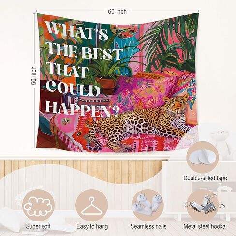 WARDOS نسيج ملهم عصري على شكل نمر، ما هو أفضل ما يمكن أن يحدث للتعليق على الحائط من نسيج تحفيزي تحفيزي، ديكور الفهد الأقصى لشقة النوم في غرفة البنات، 50 × 60 بوصة in Kuwait