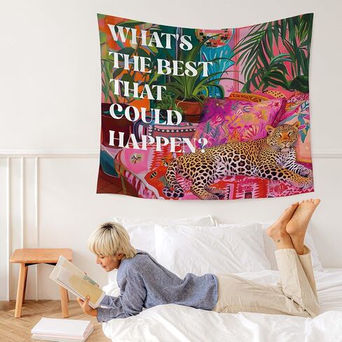 WARDOS نسيج ملهم عصري على شكل نمر، ما هو أفضل ما يمكن أن يحدث للتعليق على الحائط من نسيج تحفيزي تحفيزي، ديكور الفهد الأقصى لشقة النوم في غرفة البنات، 50 × 60 بوصة in Kuwait