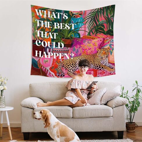 WARDOS نسيج ملهم عصري على شكل نمر، ما هو أفضل ما يمكن أن يحدث للتعليق على الحائط من نسيج تحفيزي تحفيزي، ديكور الفهد الأقصى لشقة النوم في غرفة البنات، 50 × 60 بوصة in Kuwait