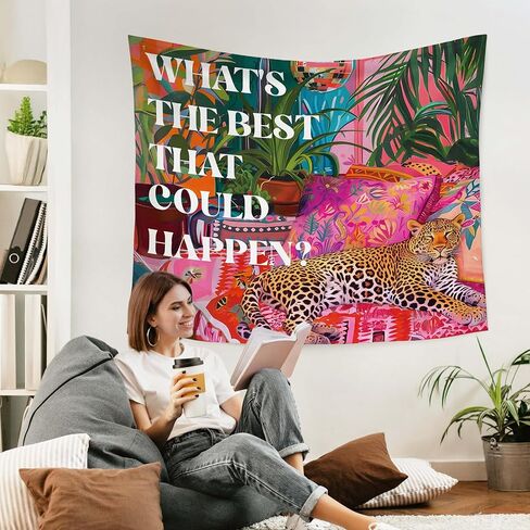 WARDOS نسيج ملهم عصري على شكل نمر، ما هو أفضل ما يمكن أن يحدث للتعليق على الحائط من نسيج تحفيزي تحفيزي، ديكور الفهد الأقصى لشقة النوم في غرفة البنات، 50 × 60 بوصة in Kuwait