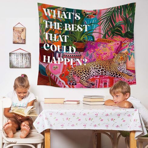 WARDOS نسيج ملهم عصري على شكل نمر، ما هو أفضل ما يمكن أن يحدث للتعليق على الحائط من نسيج تحفيزي تحفيزي، ديكور الفهد الأقصى لشقة النوم في غرفة البنات، 50 × 60 بوصة in Kuwait