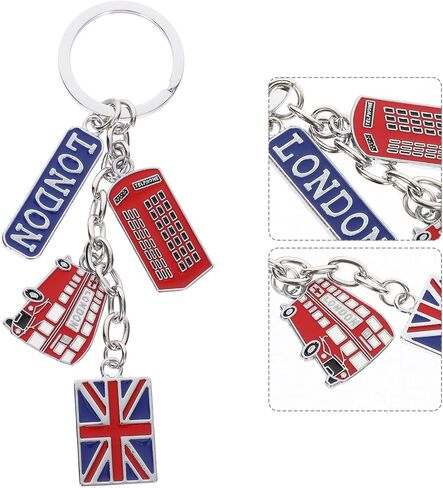 IMIKEYA London Souvenir Keychain: London Souvenir Keyring Uk Union Jack Flag Telephone Booth Keychain Purse Charm for Ritish Party Favors Traveler Keepsake in Saudi Arabia