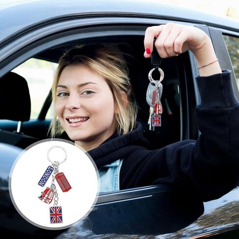 IMIKEYA London Souvenir Keychain: London Souvenir Keyring Uk Union Jack Flag Telephone Booth Keychain Purse Charm for Ritish Party Favors Traveler Keepsake in Saudi Arabia