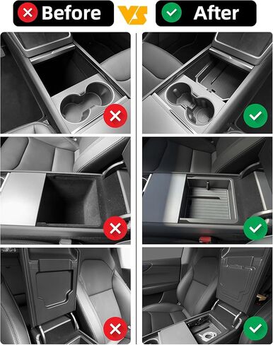 WinDu 5PCS Model 3 Model Y Center Console Organizer Tray Compatible for Tesla 2021-2024 Model Y and 2021-2023 Model 3 Accessories Armrest Hidden Box Storage Tray Cup Holder Camera Cover in Saudi Arabia