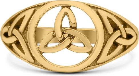 Blue Apple Co. Vintage Celtic Trinity Triquetra Knot تصميم جذاب مؤكسد خاتم أنيق من الفضة الإسترليني عيار 925 (10 مم) in Saudi Arabia