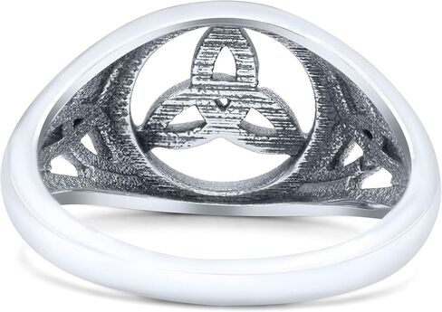 Blue Apple Co. Vintage Celtic Trinity Triquetra Knot Attractive Design Oxidized Fashion Band Solid 925 Sterling Silver Thumb Ring (10mm) in Saudi Arabia