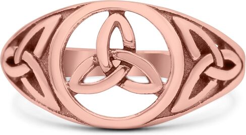 Blue Apple Co. Vintage Celtic Trinity Triquetra Knot Attractive Design Oxidized Fashion Band Solid 925 Sterling Silver Thumb Ring (10mm) in Saudi Arabia