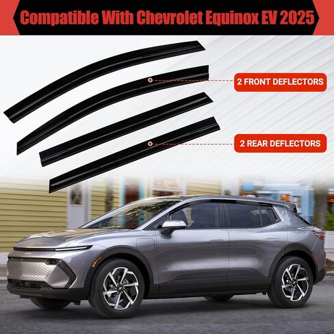 Window Visors for 2025 2026 Chevy Equinox EV, Tape-On Rain Guards Wind Deflectors, Weather Protection, Noise Reduction Chevy Equinox EV Accessories (4 Pcs) in Kuwait