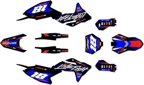 مجموعة رسومات لـ GASGAS 2-Stroke MC65 (2024-2026) Rebel Series Blue 9 Mil - Easy Go - Dirt Pit Bike ملصقات الدراجات النارية، ملصق سباقات Dirtbike للسيارات ملحقات Motocross بدون بلاستيك in Saudi Arabia
