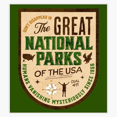 MAGNET Missing 411 National Parks USA Magnetic Bumper Sticker 5" in Saudi Arabia