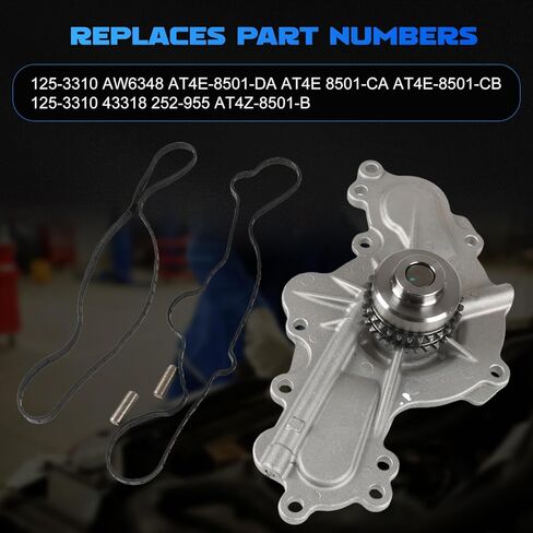 AW6348 Water Pump with Double Row Sprocket Fits for 2012-2019 Explorer Flex, Fits for Edge Taurus MKS MKT MKX MKZ 3.5L 3.7L Professional Water Pump Kit Replace OE AT4E-8501-DA AT4Z-8501-B in Saudi Arabia