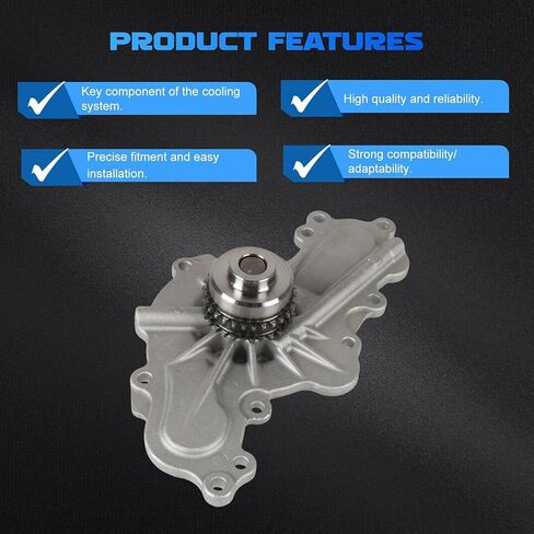 AW6348 Water Pump with Double Row Sprocket Fits for 2012-2019 Explorer Flex, Fits for Edge Taurus MKS MKT MKX MKZ 3.5L 3.7L Professional Water Pump Kit Replace OE AT4E-8501-DA AT4Z-8501-B in Saudi Arabia