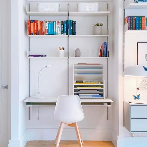 7 Tier White Desk Organizer for Office Organization, Wood Paper Organizer for Desk, Vertical Desktop File Folder Holder & Letter Tray, Aesthetic School Storage Orgnizer Shlef in Saudi Arabia