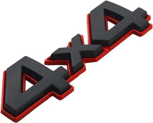 1x4X4 Decal Fender Tailgate Emblem Badge 3D Nameplate Red Edge Trunk 3D Raised Strong Adhesive Fit for Universal Cars (Red) in Kuwait