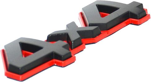 1x4X4 Decal Fender Tailgate Emblem Badge 3D Nameplate Red Edge Trunk 3D Raised Strong Adhesive Fit for Universal Cars (Red) in Kuwait