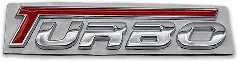 3D Metal Turbo Logo Car Emblem Premium Racing Sport Badge Auto Rear Sticker Decal Replacement (Black&Red) in Saudi Arabia