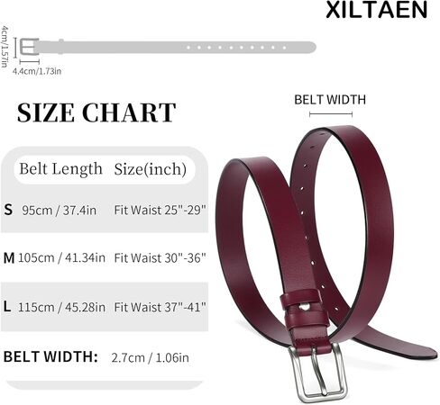 حزام جلد طبيعي للسيدات لسراويل الجينز وحزام الخصر للسيدات مع إبزيم فضي in Kuwait