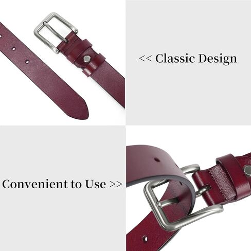 حزام جلد طبيعي للسيدات لسراويل الجينز وحزام الخصر للسيدات مع إبزيم فضي in Kuwait