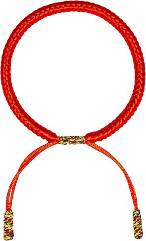 Handmade Tibetan Red String Vajra Knot Bracelet – 5-Color Buddhist Knot for Protection, Good Luck & Blessing – Adjustable Unisex Jewelry Gift Box. Protection bracelet for men and women. in Saudi Arabia