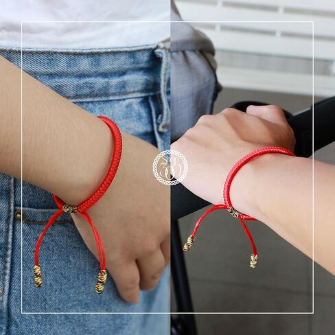 Handmade Tibetan Red String Vajra Knot Bracelet – 5-Color Buddhist Knot for Protection, Good Luck & Blessing – Adjustable Unisex Jewelry Gift Box. Protection bracelet for men and women. in Saudi Arabia