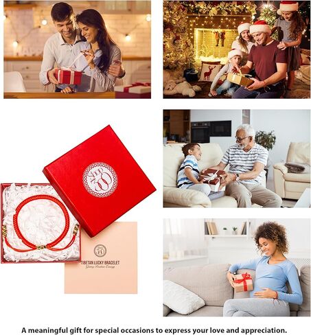 Handmade Tibetan Red String Vajra Knot Bracelet – 5-Color Buddhist Knot for Protection, Good Luck & Blessing – Adjustable Unisex Jewelry Gift Box. Protection bracelet for men and women. in Saudi Arabia