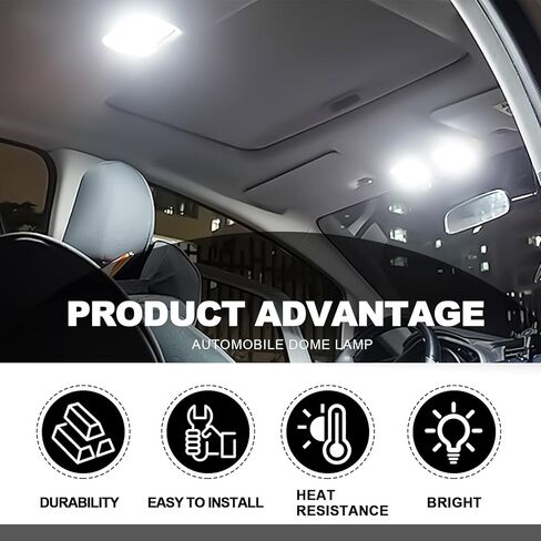 DE3175 DE3021 31mm Festoon LED Bulbs, 9-30V Extremely Bright Canbus Error Free, 6000K Xenon White for Dome Map Door License Plate Lights in Kuwait