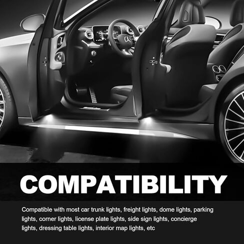 DE3175 DE3021 31mm Festoon LED Bulbs, 9-30V Extremely Bright Canbus Error Free, 6000K Xenon White for Dome Map Door License Plate Lights in Kuwait