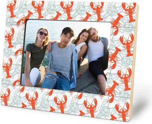 إطار صورة مخطط باللونين الأزرق والأبيض مقاس 5 × 7، هدايا خطوبة الزفاف للعروسين الجدد والزوج والزوجة، إطارات صور زرقاء بسيطة لتزيين سطح المكتب على الحائط in Kuwait