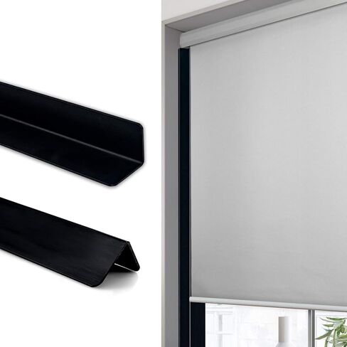 Graywind Side Tracks Light Blockers for Shades Blinds Block Sunlight Along Two Sides of Windows 2 Pcs (Black, Custom Size) in Kuwait