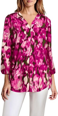 Jones New York Womens Petites Printed Tunic Top Purple PM in Saudi Arabia