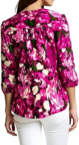 Jones New York Womens Petites Printed Tunic Top Purple PM in Saudi Arabia