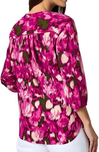 Jones New York Womens Petites Printed Tunic Top Purple PM in Saudi Arabia