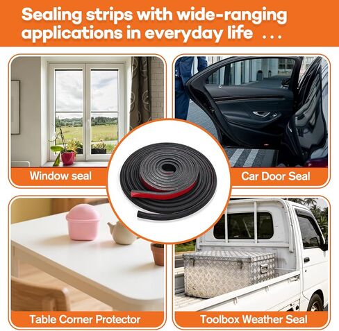 سدادة الطقس المزدوجة شديدة التحمل لصندوق أدوات الشاحنة، شريط ختم بطول 15 قدمًا وحشية مسطحة بطول 8 أقدام، مجموعة مطاطية ذاتية اللصق للكابينة، والباب، والمركبات الترفيهية، وصندوق الأدوات لمنع الماء والغبار والضوضاء in Kuwait