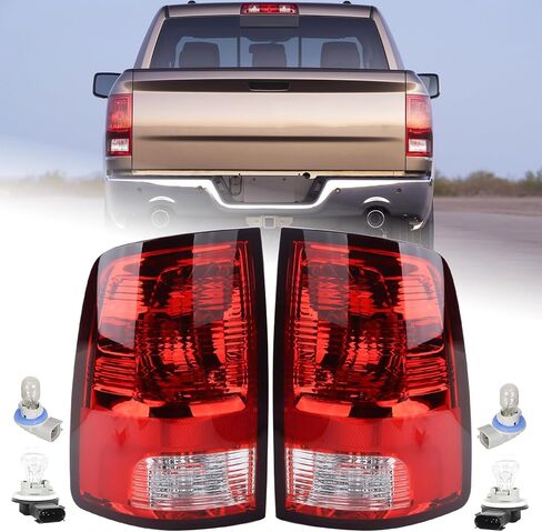 A Pair Halogen Tail Light Assembly Fit for 2009-2018 Dodge Ram 1500 2500 3500 Pickup Taillights Rear Light Left Driver and Right Passenger Side Rear Lamp W/Bulbs 55277415AD 55277414AE in Saudi Arabia