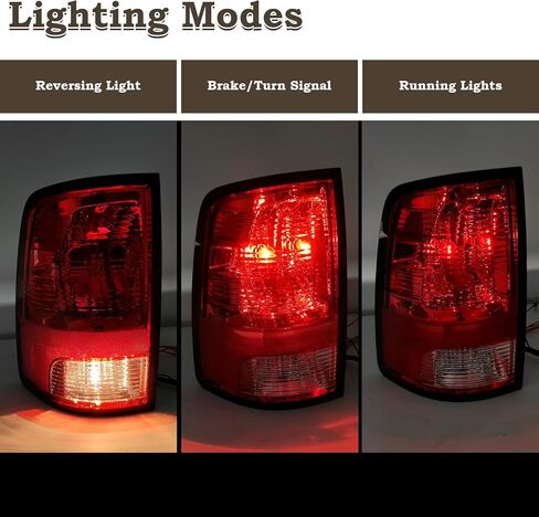 A Pair Halogen Tail Light Assembly Fit for 2009-2018 Dodge Ram 1500 2500 3500 Pickup Taillights Rear Light Left Driver and Right Passenger Side Rear Lamp W/Bulbs 55277415AD 55277414AE in Saudi Arabia