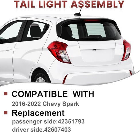 Tail Lights Assembly Compatible with 2016-2022 Chevy Spark OE Style Left Driver Side Rear Light Taillights Replacement for 42607403 in Saudi Arabia