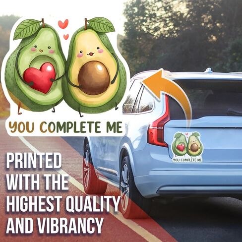 Cute Avocado Couple Magnet - Kawaii Kitchen Decor - Fridge Magnets - You Car Magnet Complete Me - Fun Gift Idea - Adorable Avocado Lovers - Home Decor - AAMT1692 in Saudi Arabia