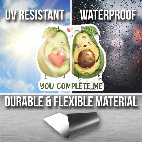 Cute Avocado Couple Magnet - Kawaii Kitchen Decor - Fridge Magnets - You Car Magnet Complete Me - Fun Gift Idea - Adorable Avocado Lovers - Home Decor - AAMT1692 in Saudi Arabia