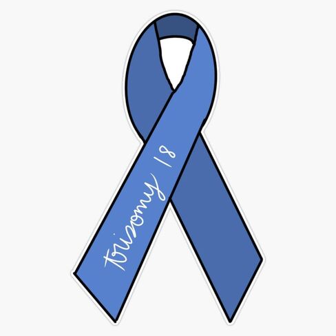 Magnet Trisomy 18 Awareness Ribbon Magnetic Vinyl Sticker 5" in Saudi Arabia