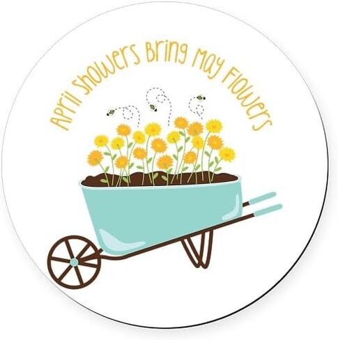 CafePress April Showers تجلب زهور مايو مقاس 5.5 بوصة، شاشة دائرية مغناطيسية للسيارة ومصد مغناطيسي in Saudi Arabia