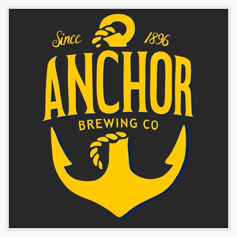 MAGNET Anchor Steam Beer, Since 1896, San Francisco. (Yellow Navy) Magnetic Bumper Sticker 5" in Saudi Arabia