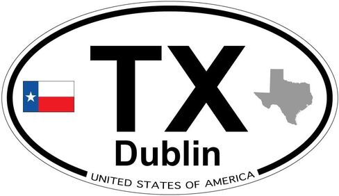 Dublin, Texas - Oval Magnet with State Flag in Kuwait