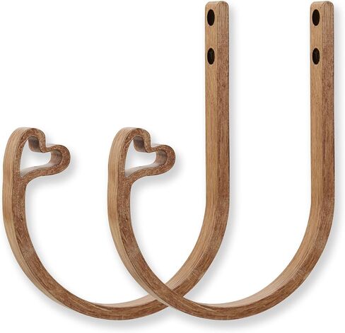 2Pcs Curtain Holdback,Premium Solid Aluminum Wall Mounted Curtain Tiebacks,Rust-Proof,Brown Wood Grain in Saudi Arabia