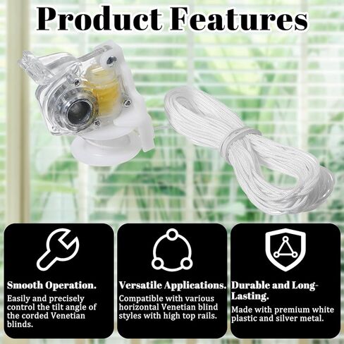 Vin Beauty Blind Tilt Mechanism Replacement Tilt Mechanism for Hexagonal Rod Horizontal Blinds with Transparent Thin Line and Curtain Accessories in Saudi Arabia