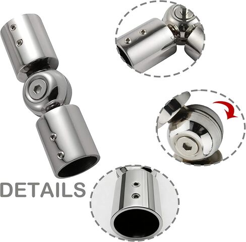 Corner Curtain Rod Connector, 2 PCS Silver Window Rod Holder, Hinged Elbow Connector Heavy Duty Adjustable Corner Connector for 1 Inch Corner Window Curtain Rod & Bay Windows Blinds in Saudi Arabia