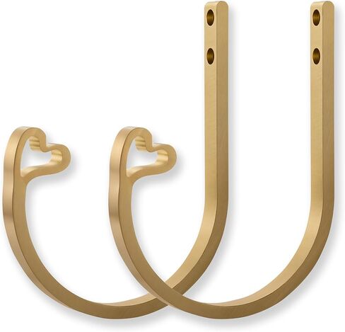 2Pcs Curtain Holdback,Premium Solid Aluminum Wall Mounted Curtain Tiebacks,Rust-Proof,Brown Wood Grain in Saudi Arabia