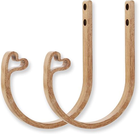 2Pcs Curtain Holdback,Premium Solid Aluminum Wall Mounted Curtain Tiebacks,Rust-Proof,Brown Wood Grain in Saudi Arabia
